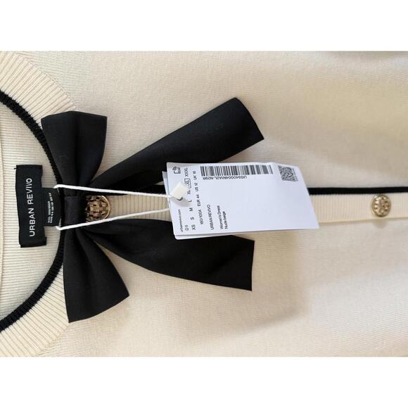 URBAN REVIVO Bow Tie Decor Crew Neck Knitted Dress - Picture 3 of 7